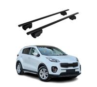 OMAC Barres de Toit pour Kia Sportage mk4 QL 2017-2022 - City Crash Tested - ISO Pas 11154:2006 - Antivol Inclus - Charge Max 75 kg - 2 Barres Noir