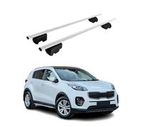 OMAC Barres de Toit pour Kia Sportage mk4 QL 2017-2022 - City Crash Tested - ISO Pas 11154:2006 - Antivol Inclus - Charge Max 75 kg - 2 Barres Argent