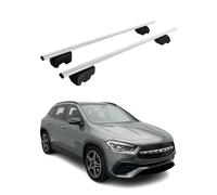 OMAC Barres de Toit pour Mercedes GLA H247 2020-2026 - City Crash Tested - ISO Pas 11154:2006 - Antivol Inclus - Charge Max 75 kg - 2 Barres Argent