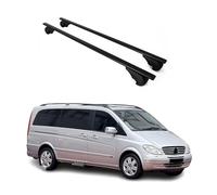 OMAC Barres de Toit pour Mercedes Viano Vito W639 2003-2014 - TÜV/DIN 75302:2019 - Antivol Inclus - Charge Max 75 kg - 2 Barres Noir