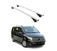 OMAC Barres de Toit pour Mercedes Vito W447 2014-2026 - TÜV/DIN 75302:2019 - Antivol Inclus - Charge Max 75 kg - 2 Barres Argent