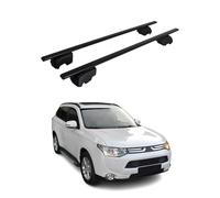 OMAC Barres de Toit pour Mitsubishi Outlander III 2013-2021 - City Crash Tested - ISO Pas 11154:2006 - Antivol Inclus - Charge Max 75 kg - 2 Barres Noir