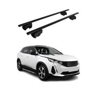 OMAC Barres de Toit pour Peugeot 3008 II 2016-2024 - City Crash Tested - ISO Pas 11154:2006 - Antivol Inclus - Charge Max 75 kg - 2 Barres Noir