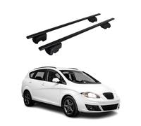 OMAC Barres de Toit pour Seat Altea XL 2007-2015 - City Crash Tested - ISO Pas 11154:2006 - Antivol Inclus - Charge Max 75 kg - 2 Barres Noir