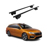 OMAC Barres de Toit pour Skoda Octavia IV 2020-2026 - City Crash Tested - ISO Pas 11154:2006 - Antivol Inclus - Charge Max 75 kg - 2 Barres Noir