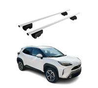 OMAC Barres de Toit pour Toyota Yaris Cross XP210 2021-2026 - City Crash Tested - ISO Pas 11154:2006 - Antivol Inclus - Charge Max 75 kg - 2 Barres Argent