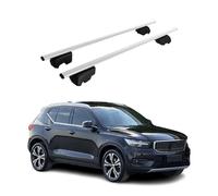 OMAC Barres de Toit pour Volvo XC40 2018-2026 - City Crash Tested - ISO Pas 11154:2006 - Antivol Inclus - Charge Max 75 kg - 2 Barres Argent