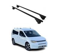 OMAC Barres de Toit pour VW Caddy V 2020-2026 - Antivol Inclus - Charge Max 75 kg - 2 Barres Noir
