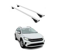 OMAC Barres de Toit pour VW Taigo 2021-2026 - Antivol Inclus - Charge Max 75 kg - 2 Barres Argent