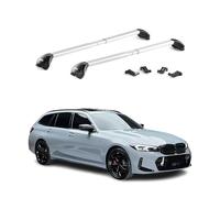 OMAC Barres de Toit transversales certifiées TÜV pour BMW Série 3 Break F31 G21 2012-2026 - Verrouillables (4 antivols) - Charge Max 100 kg - Fixation Durable Argent