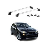 OMAC Barres de Toit transversales certifiées TÜV pour BMW X1 E84 F48 2009-2022 - Verrouillables (4 antivols) - Charge Max 100 kg - Fixation Durable Argent