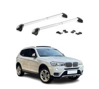 OMAC Barres de Toit transversales certifiées TÜV pour BMW X3 F25 G01 2011-2024 - Verrouillables (4 antivols) - Charge Max 100 kg - Fixation Durable Argent