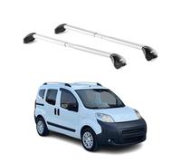 OMAC Barres de Toit transversales certifiées TÜV pour Honda FR-V 2004-2009 - Verrouillables (4 antivols) - Charge Max 100 kg - Sangle INOX + Protection Caoutchouc Argent