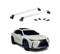 OMAC Barres de Toit transversales certifiées TÜV pour Lexus UX 2019-2026 - Verrouillables (4 antivols) - Charge Max 100 kg - Fixation Durable Argent