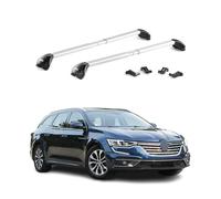 OMAC Barres de Toit transversales certifiées TÜV pour Renault Talisman Break 2015-2022 - Verrouillables (4 antivols) - Charge Max 100 kg - Fixation Durable Argent