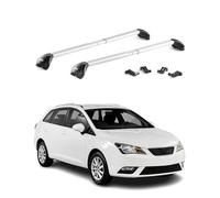 Barres de Toit transversales Compatible avec Seat Ibiza Break 6J-6P 2010-2017 Alu Gris