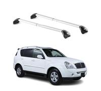 OMAC Barres de Toit transversales certifiées TÜV pour Suzuki Ignis II 2016-2026 - Verrouillables (4 antivols) - Charge Max 100 kg - Sangle INOX + Protection Caoutchouc Argent