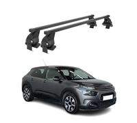 OMAC Barres de Toit transversales en Acier pour Citroën C4 Cactus 2018-2022 - Antivol Inclus - Testées City Crash - DIN 75302:2019 - ISO/Pas 11154:2006 - Charge Max 50 kg Noir