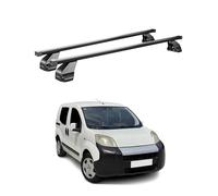 OMAC Barres de Toit transversales en Acier pour Fiat Qubo 2008-2021 - Antivol Inclus - Testées City Crash - DIN 75302:2019 - ISO/Pas 11154:2006 - Charge Max 75 kg Noir