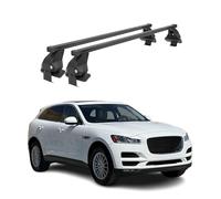 OMAC Barres de Toit transversales en Acier pour Jaguar F-Pace 2016-2025 - Antivol Inclus - Testées City Crash - DIN 75302:2019 - ISO/Pas 11154:2006 - Charge Max 50 kg Noir