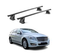 OMAC Barres de Toit transversales en Acier pour Mercedes Classe A W169 2004-2012 - TÜV/DIN 75302:2019 - Antivol Inclus - Rainure en T (Accessoires) - Charge Max 75 kg - 2 Barres - Noir