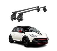 OMAC Barres de Toit transversales en Acier pour Opel Adam 2013-2019 - Antivol Inclus - Testées City Crash - DIN 75302:2019 - ISO/Pas 11154:2006 - Charge Max 50 kg Noir
