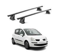 OMAC Barres de Toit transversales en Acier pour Renault Clio II HB Clio Storia 1998-2005 - TÜV/DIN 75302:2019 - Antivol Inclus - Rainure en T (Accessoires) - Charge Max 75 kg - 2 Barres - Noir