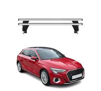 OMAC Barres de Toit transversales en Aluminium pour Audi A3 8Y Sportback 2020-2026 - Antivol - Rainure en T - Testées City Crash - Charge Max 50 kg Argent