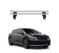 OMAC Barres de Toit transversales en Aluminium pour Kia EV6 2021-2026 - Antivol - Rainure en T - Testées City Crash - Charge Max 50 kg Argent