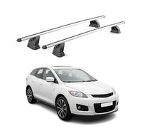 OMAC Barres de Toit transversales en Aluminium pour Mazda CX-7 2006-2012 - TÜV/DIN 75302:2019 - Antivol Inclus - Charge Max 75 kg - 2 Barres - Gris