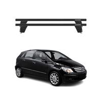 OMAC Barres de Toit transversales en Aluminium pour Mercedes Classe B W245 2005-2011 - Antivol - Rainure en T - Testées City Crash - Charge Max 75 kg Noir
