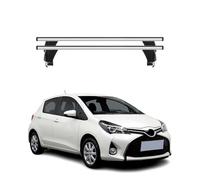 OMAC Barres de Toit transversales en Aluminium pour Toyota Yaris III 2012-2019 - Antivol - Rainure en T - Testées City Crash - Charge Max 50 kg Argent
