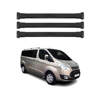 OMAC Barres de Toit transversales pour Ford Transit Custom/Tourneo Custom 2012-2023 Aluminium Noir 3 pcs