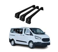 Barres De Toit Transversales pour Ford Tourneo Custom 2013-2023 Alu Noir 3 Pcs
