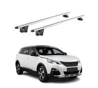 OMAC Barres de Toit transversales pour Peugeot 5008 2017-2025 Alu Gris Argenté 2X