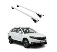 OMAC Barres de toit transversales pour Skoda Kamiq 2019-2026 - TÜV/DIN 75302:2019 - Verrouillables - Max. 75 kg - 2 Barres Argent