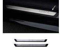 OMAC Couverture de Seuil de Porte Compatible avec Voiture Universel Acier chromé INOX 2 Pcs