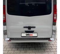 OMAC EXTERIOR : Chrom Trims : Rear Bumper Sill Cover Protection de seuil de chargement Protection de pare-chocs pour Renault Trafic 2001-2014 Alu Noir