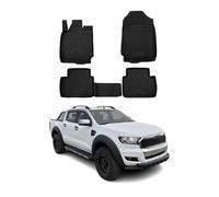 OMAC GmbH Lot de 4 Tapis Auto Toutes Saisons pour Ford Ranger 2012-2022 2tür Singlecab 3D Coupe 3D Bords Hauts Tapis de Sol en Caoutchouc Noir