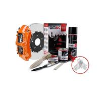 OMAC Kit Peinture étrier de Frein Orange Brillant, Kit Complet résistant à la Chaleur pour 4 étriers de Frein 7 pièces