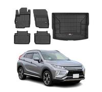 OMAC Kit Tapis de Sol et Coffre Compatible avec Mitsubishi Eclipse Cross 2017-2022 TPE Noir