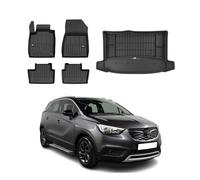OMAC Kit Tapis de Sol et Coffre Compatible avec Opel Grandland X 2017-2022 TPE Noir