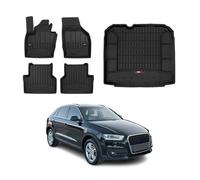 OMAC Kit Tapis de sol et coffre pour Audi Q3 8U 2011-2018 TPE Premium Noir
