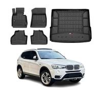 OMAC Kit Tapis de sol et coffre pour BMW X3 F25 2010-2017 Premium Noir