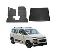 OMAC Kit Tapis de Sol et Coffre pour Citroen Berlingo 2018-2026 TPE Noir