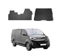 OMAC Kit Tapis de Sol et Coffre pour Citroen Jumpy 2016-2026 TPE Noir