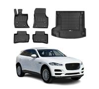 OMAC Kit Tapis de Sol et Coffre pour Jaguar F-Pace 2016-2020 Pre-FL TPE Noir