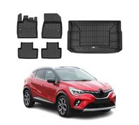 OMAC Kit Tapis de Sol et Coffre pour Renault Captur 2019-2022 TPE Noir