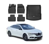 OMAC Kit Tapis de Sol et Coffre pour Renault Talisman 2015-2020 Pre-FL TPE Noir 5Pcs