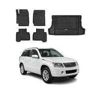 OMAC Kit Tapis de Sol et Coffre pour Suzuki Grand Vitara 2005-2014 TPE Noir